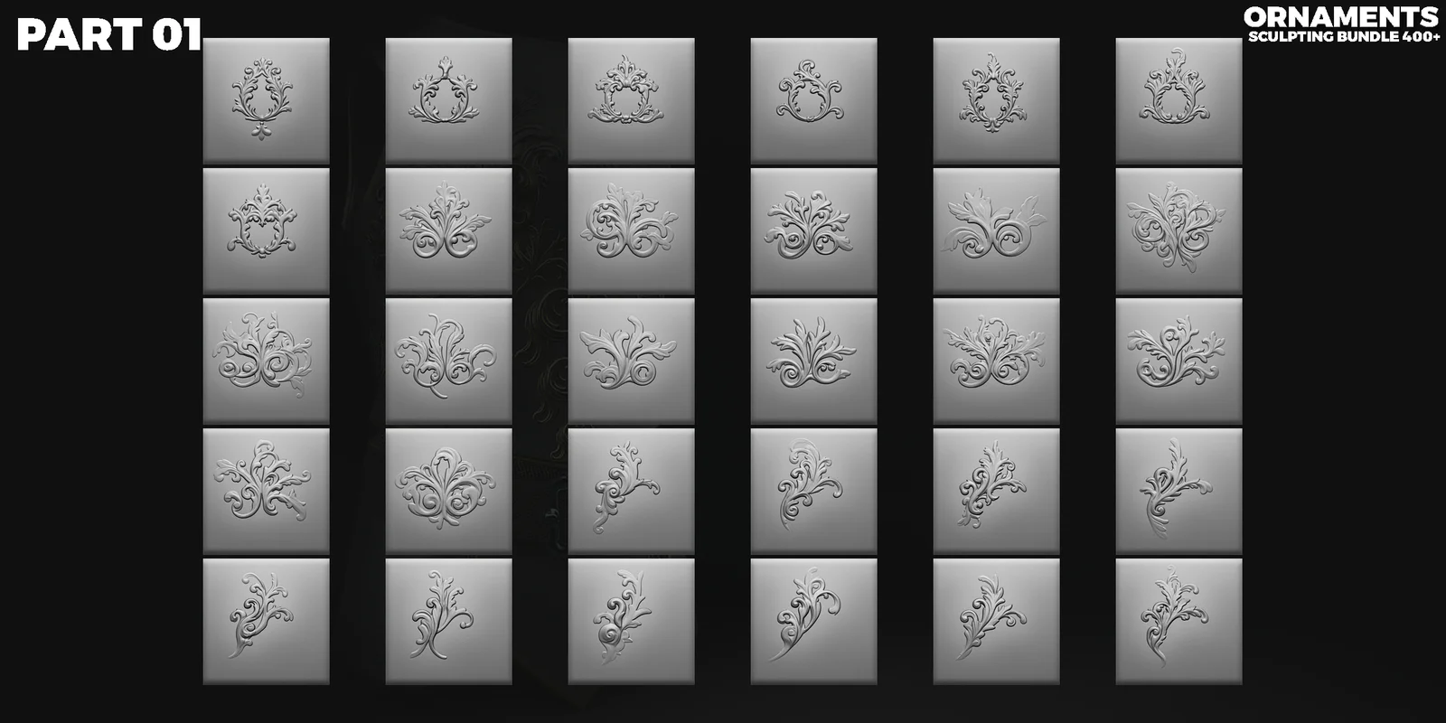 400 Ornamental Sculpting Brushes screenshot 6