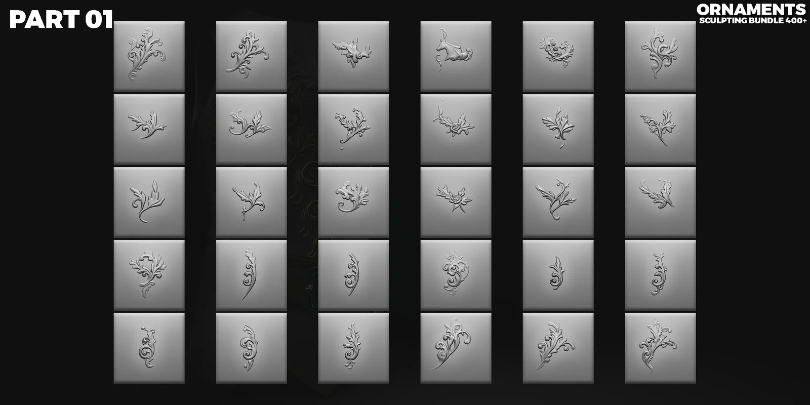 400 Ornamental Sculpting Brushes screenshot 7