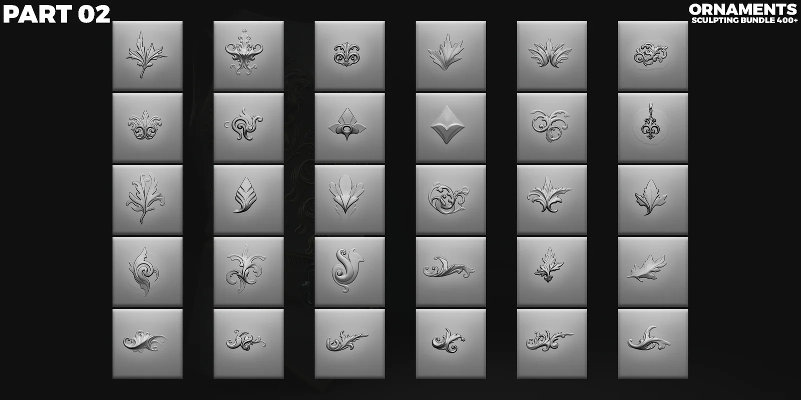 400 Ornamental Sculpting Brushes screenshot 8