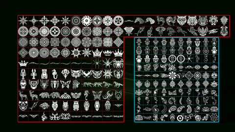 Hand Painted Alpha Tattoos - Blender textures & materials