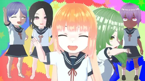 5 Chibi Anime Girl Pack - Blender 3d models