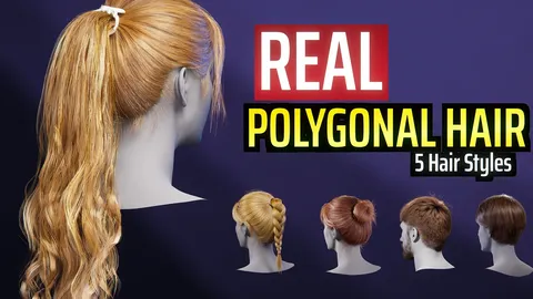 5 Hair Cards - Blender 3d models