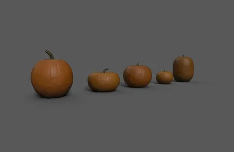 5 Realistic Pumpkins - Blender 3d models