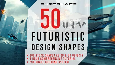 50 Futuristic Design Shapes - Blender 3d models