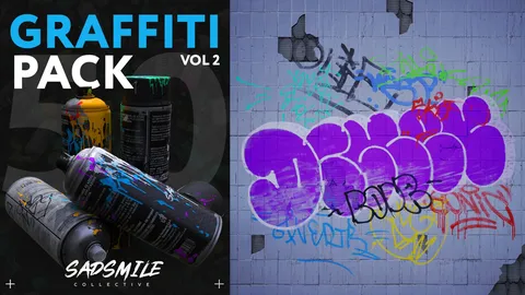 50 Graffiti Decals Vol. 2 - Blender textures & materials