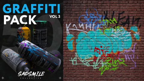 Graffiti Decals Vol. 3 - Blender textures & materials