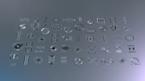 50 Hard Surface Decals - Blender textures & materials
