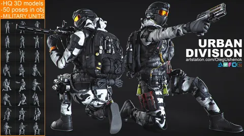 Urban Division Soldiers - Blender 3d models