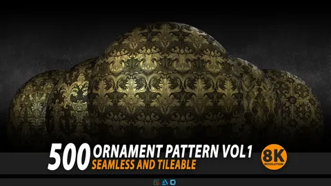 500+ Ornamental Patterns Vol 1 - Blender textures & materials