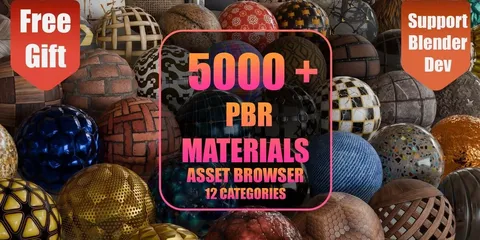5000+ PBR Asset Browser - Blender textures & materials