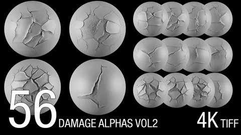 56 Damaged Alphas - Blender sculpting brushes