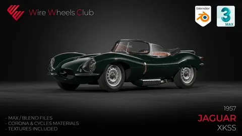 57 Jaguar XKSS - Blender 3d models