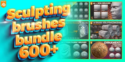600+ Sculpting Brushes - Blender sculpting brushes