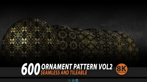 600 Ornamental Patterns Vol 2 - Blender textures & materials