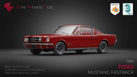 '65 Ford Mustang Fastback - Blender 3d models
