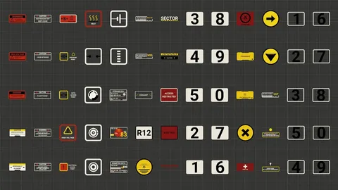 Sci-Fi Lab Info Decals - Blender textures & materials