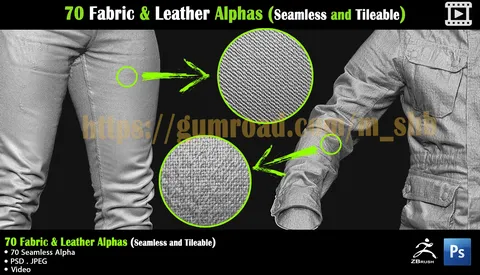 Fabric & Leather Alphas - Blender textures & materials
