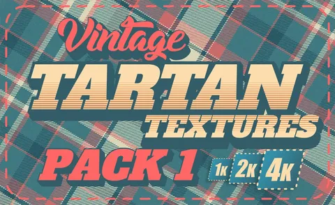 Vintage Tartan Textures Pack 1 - Blender textures & materials