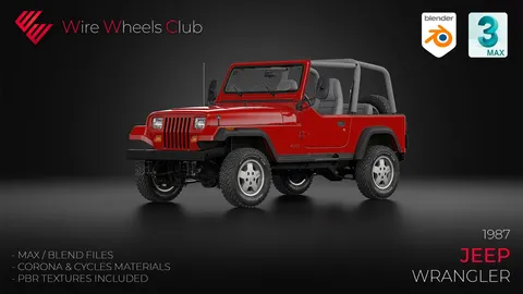 87 Jeep Wrangler - Blender 3d models