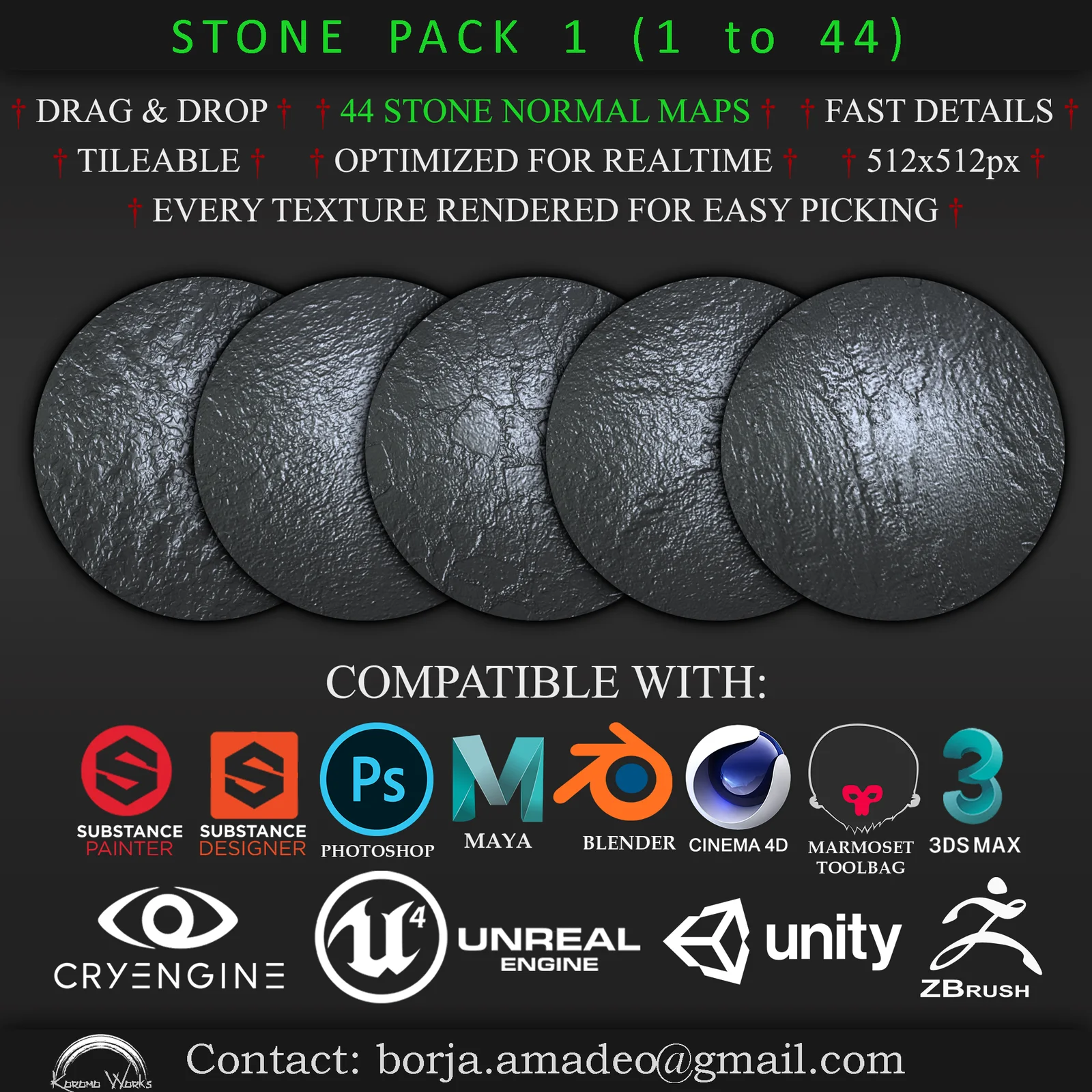 Stone Detail Normal Maps Pack 1 screenshot 4