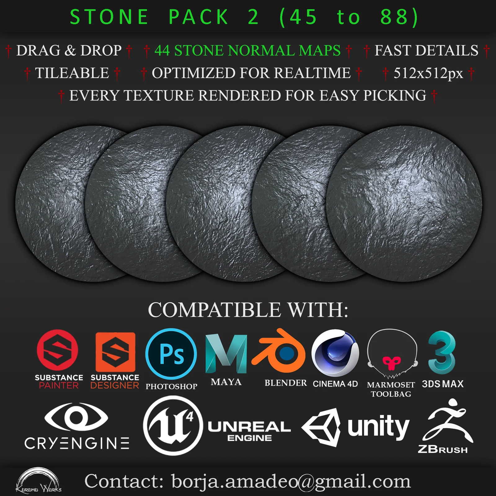 Stone Detail Normal Maps Pack 2 screenshot 3