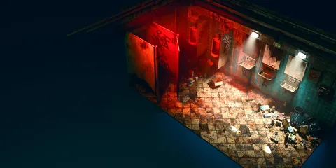 Abandoned Restroom Diorama - Blender scenes