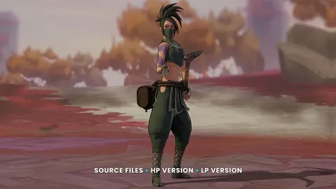 Akali Fan Art Source Files - Blender 3d models