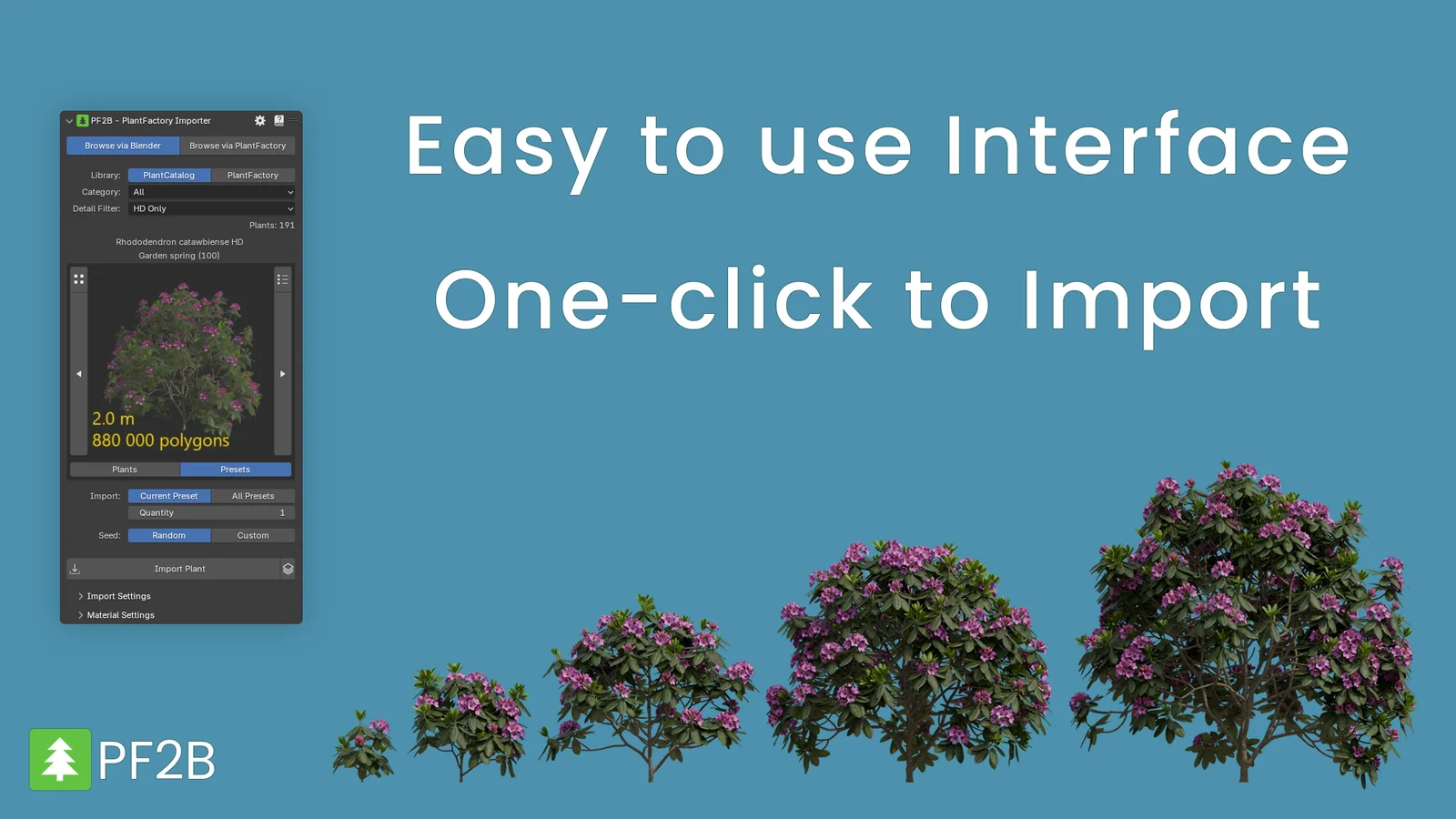 PlantFactory to Blender screenshot 3