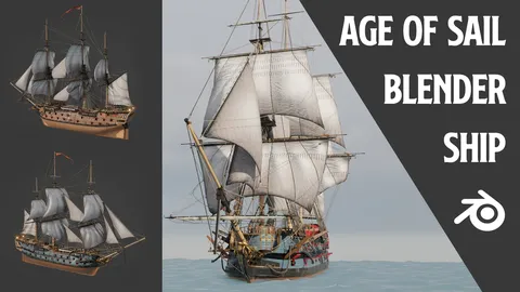 Age of Sail Ship - Blender 3d models