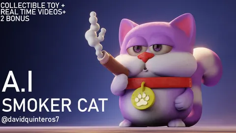 A.I Smoker Cat - Blender 3d models