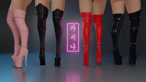 Thigh High Pleaser Heels - Blender 3d models