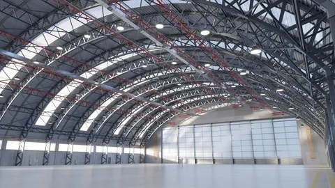 Aircraft Hangar Warehouse - Blender scenes