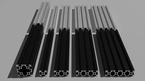 Aluminum Extrusions Part 1 - Blender 3d models