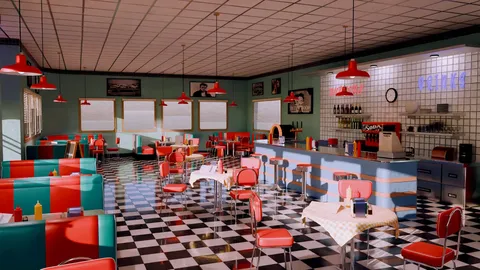 American Diner Scene - Blender scenes