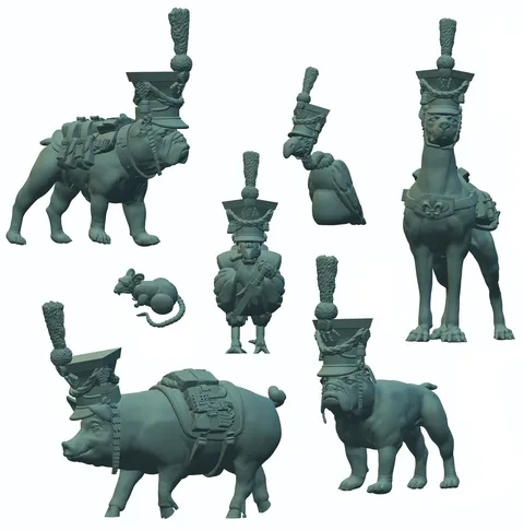 French Future Legion Mascots - Blender 3d models