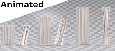 Animated Blowing Curtains - Blender 3d models