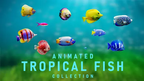Animated Tropical Fish - Blender 3d models