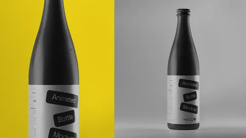 Animated Wine Bottle - Blender 3d models