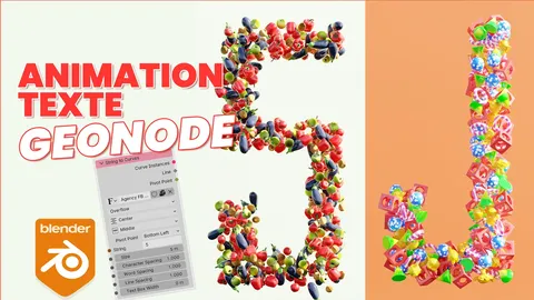 Animation Texte Mograph - Blender geometry nodes