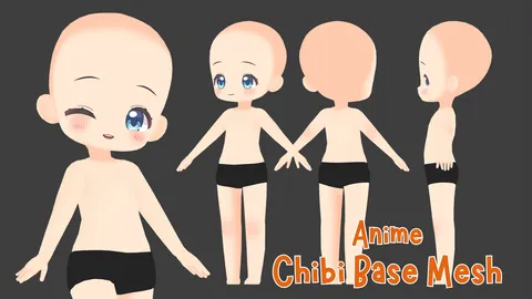 Anime Chibi Base Mesh - Blender 3d models