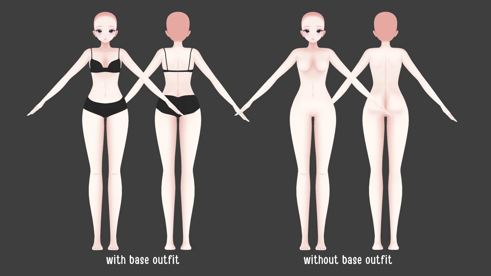 Anime Female Base Mesh screenshot 2