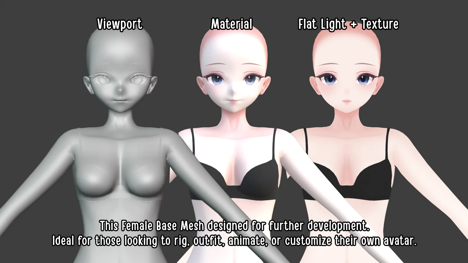 Anime Female Base Mesh screenshot 3