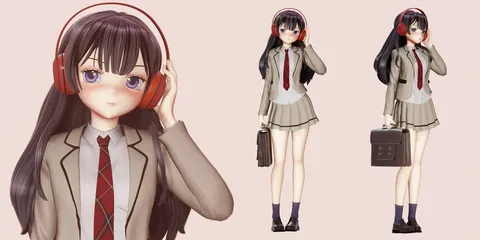 Anime School Girl - Blender tutorials & courses