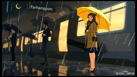 Anime Style Rain System - Blender geometry nodes