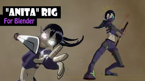 Anita Character Rig - Blender 3d models