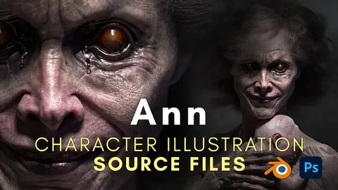 Ann Character Illustration - Blender scenes