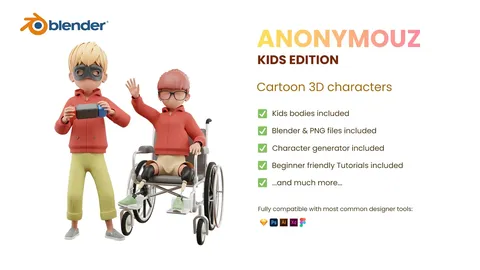 Anonymouz Kids Edition - Blender 3d models