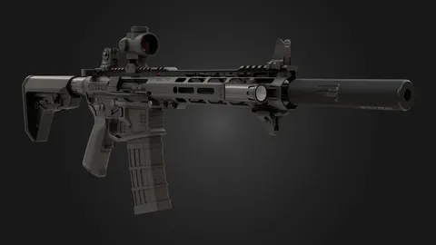 AR15-SLR Assault Rifle - Blender 3d models