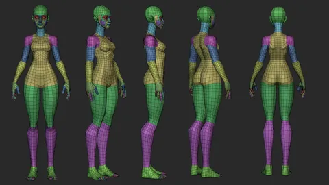 Arcane Female Lowpoly Basemesh - Blender 3d models