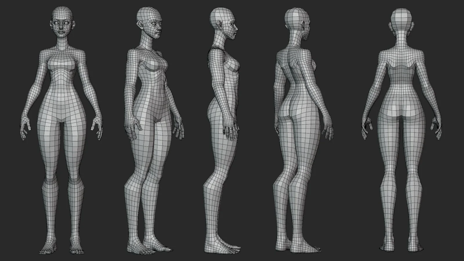 Arcane Female Lowpoly Basemesh screenshot 2